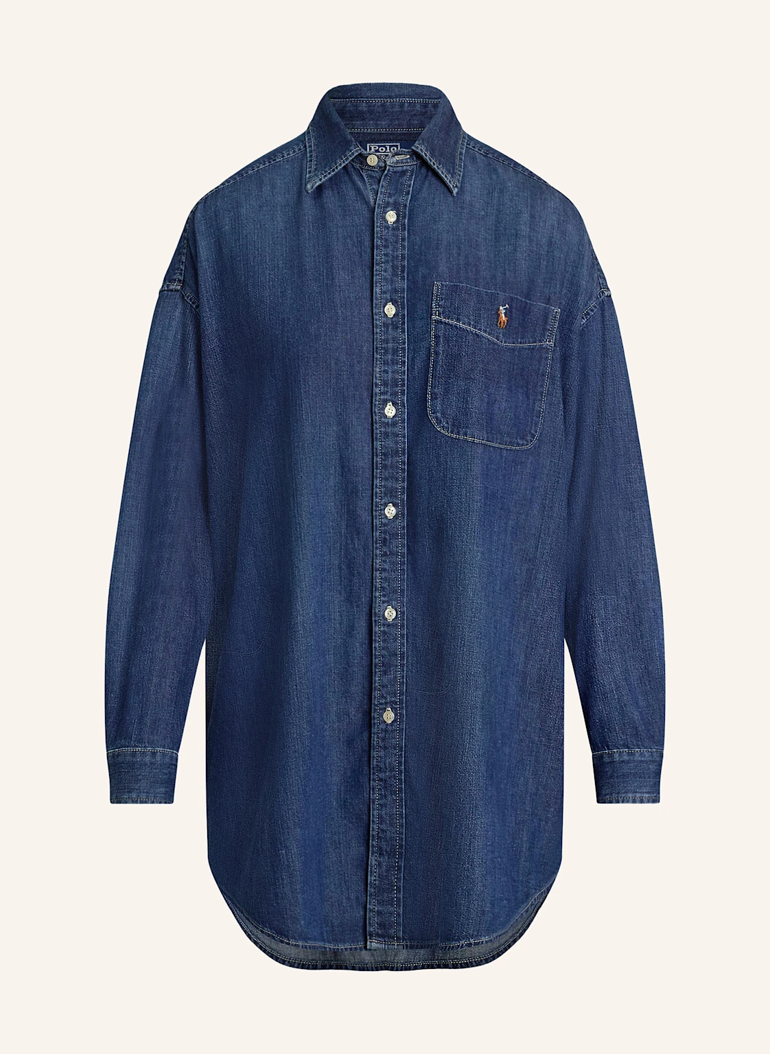 POLO RALPH LAUREN Oversized-Hemdbluse in Jeansoptik