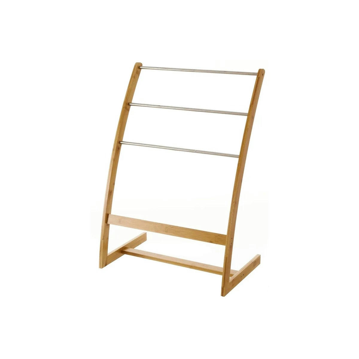 BAMBOU - Porte serviette sur pied en bambou et inox