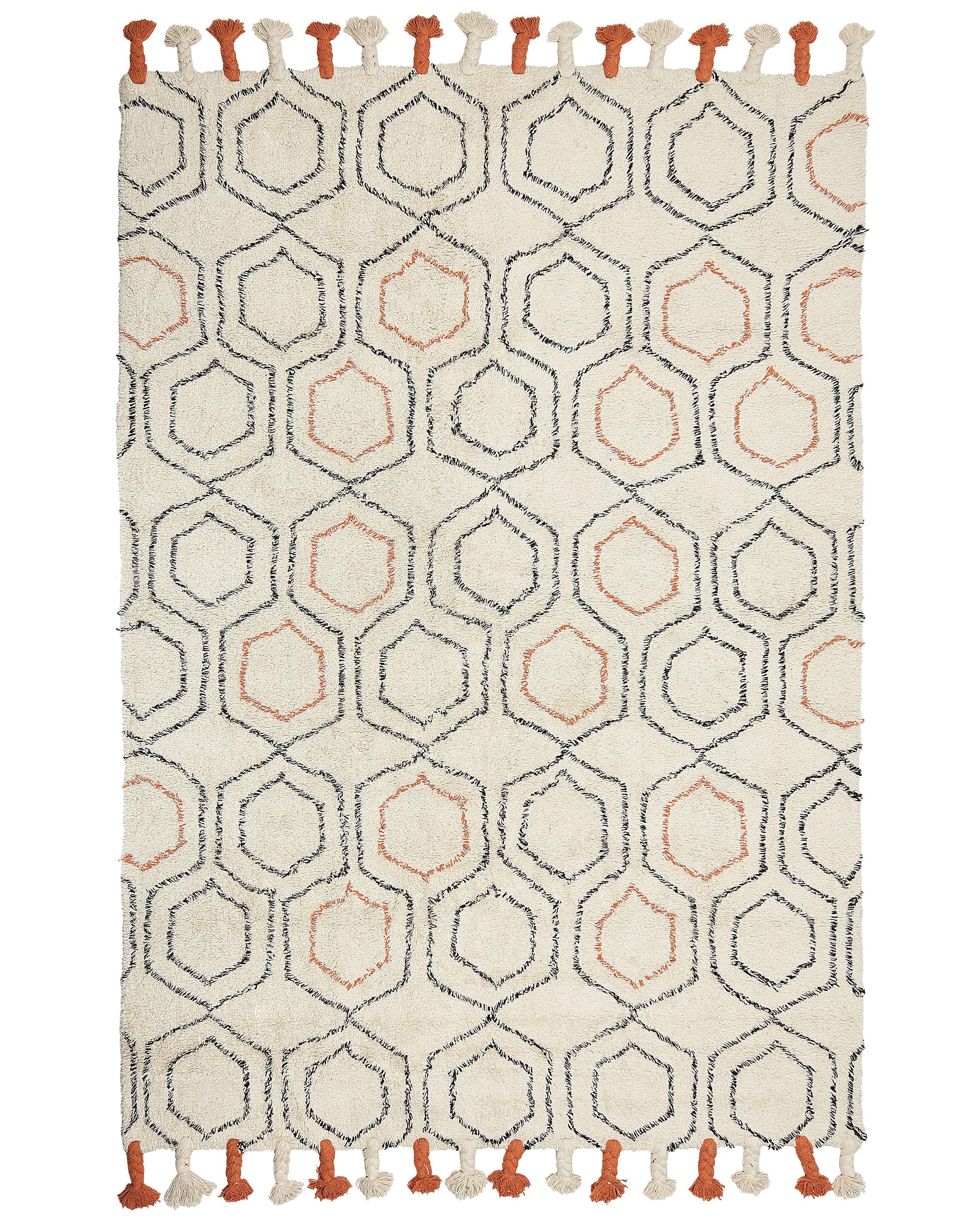 Rug HAJIPUR Beige 140 x 200 cm Cotton
