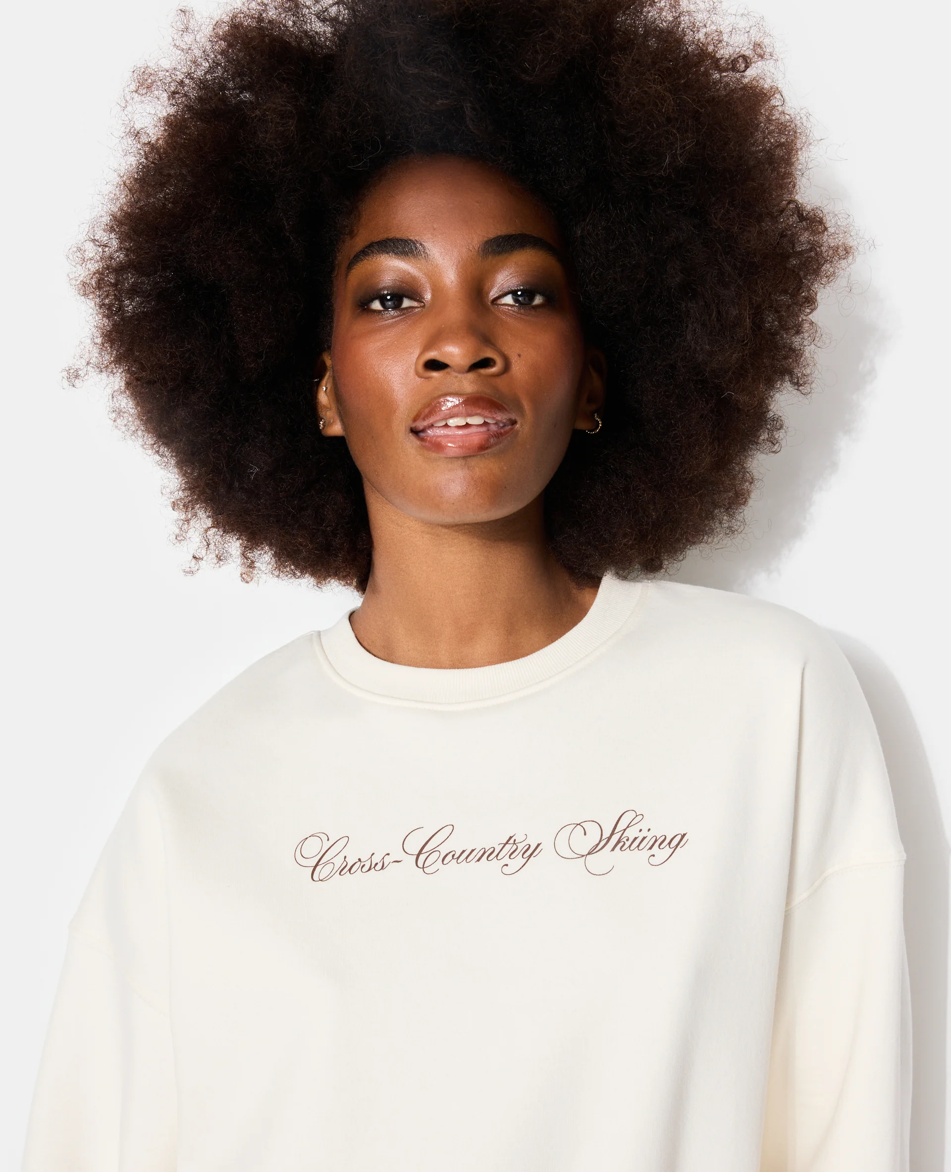 Sweat oversize avec print poitrine et dos