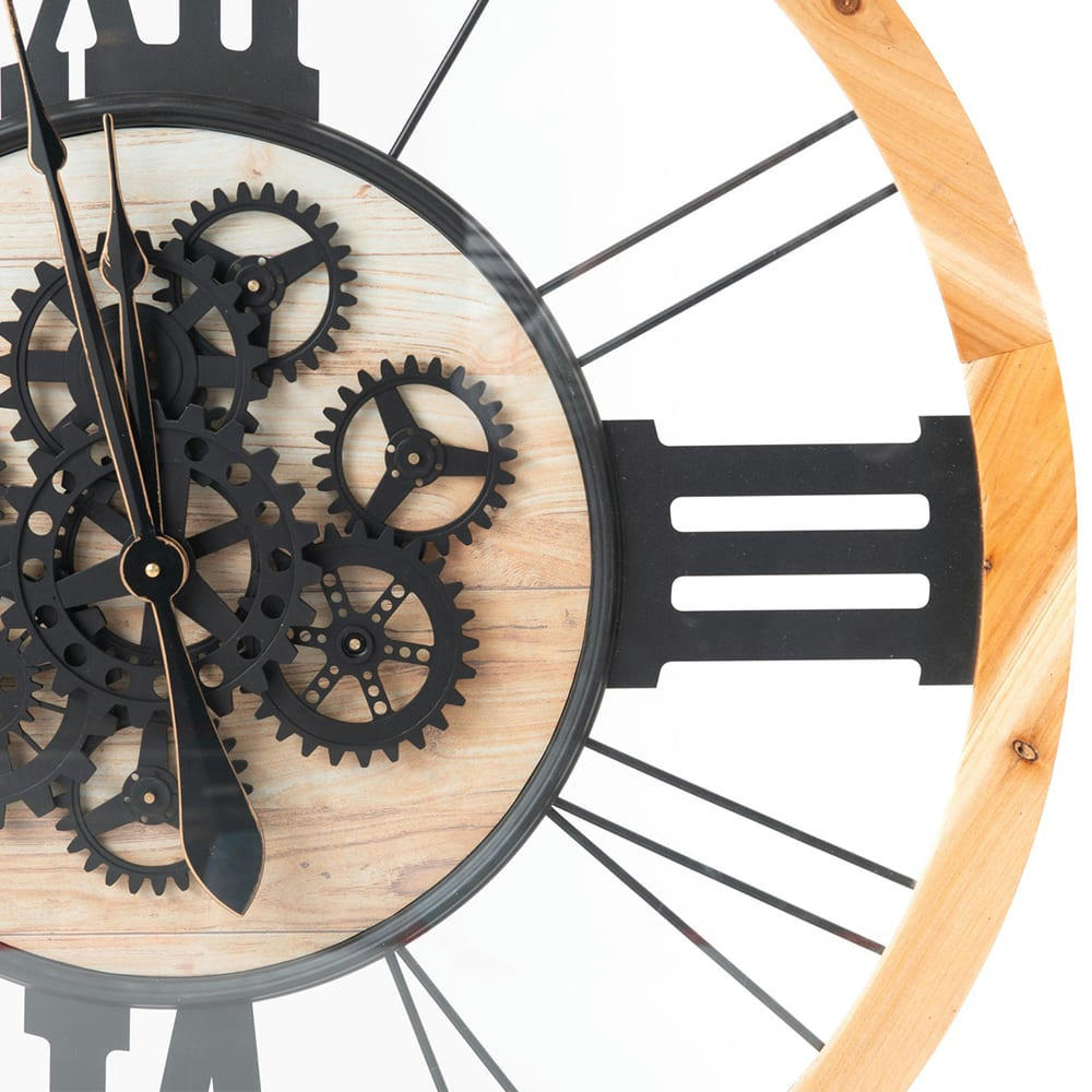 OSLO - Horloge   80 cm en bois  marron