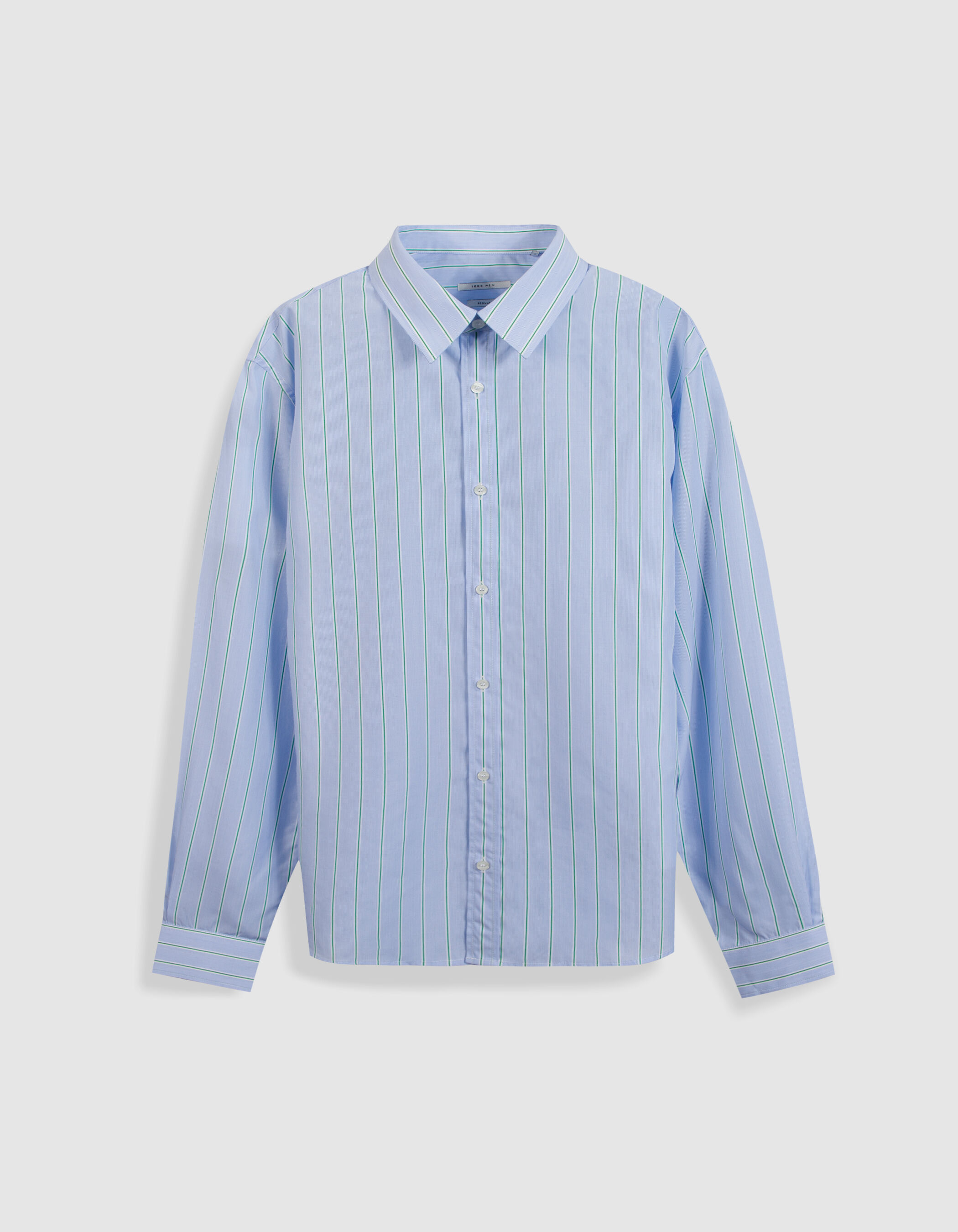 Chemise regular bleue Lyocell® motif rayures Homme