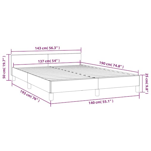 NNEVL Bed Frame with Headboard Dark Grey 137x187 cm Double Velvet