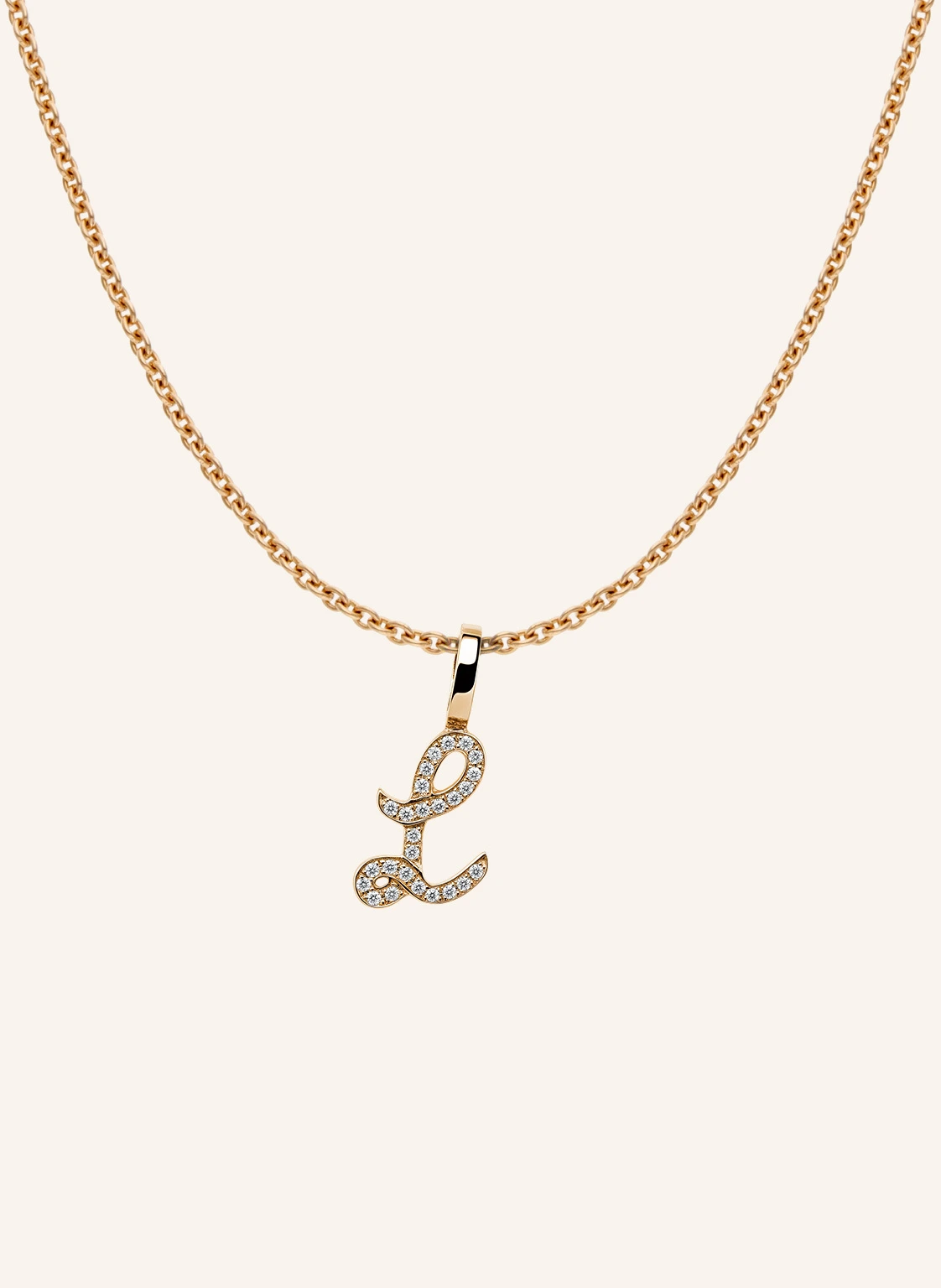 CADA Kette TINY DIAMOND LETTER L