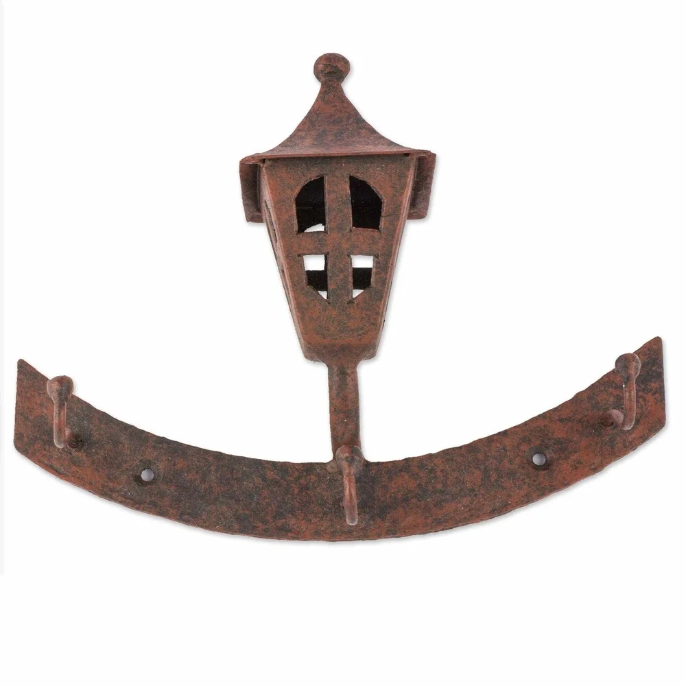 Handmade Colonial Streetlamp Wrought iron key holder (Guatemala)
