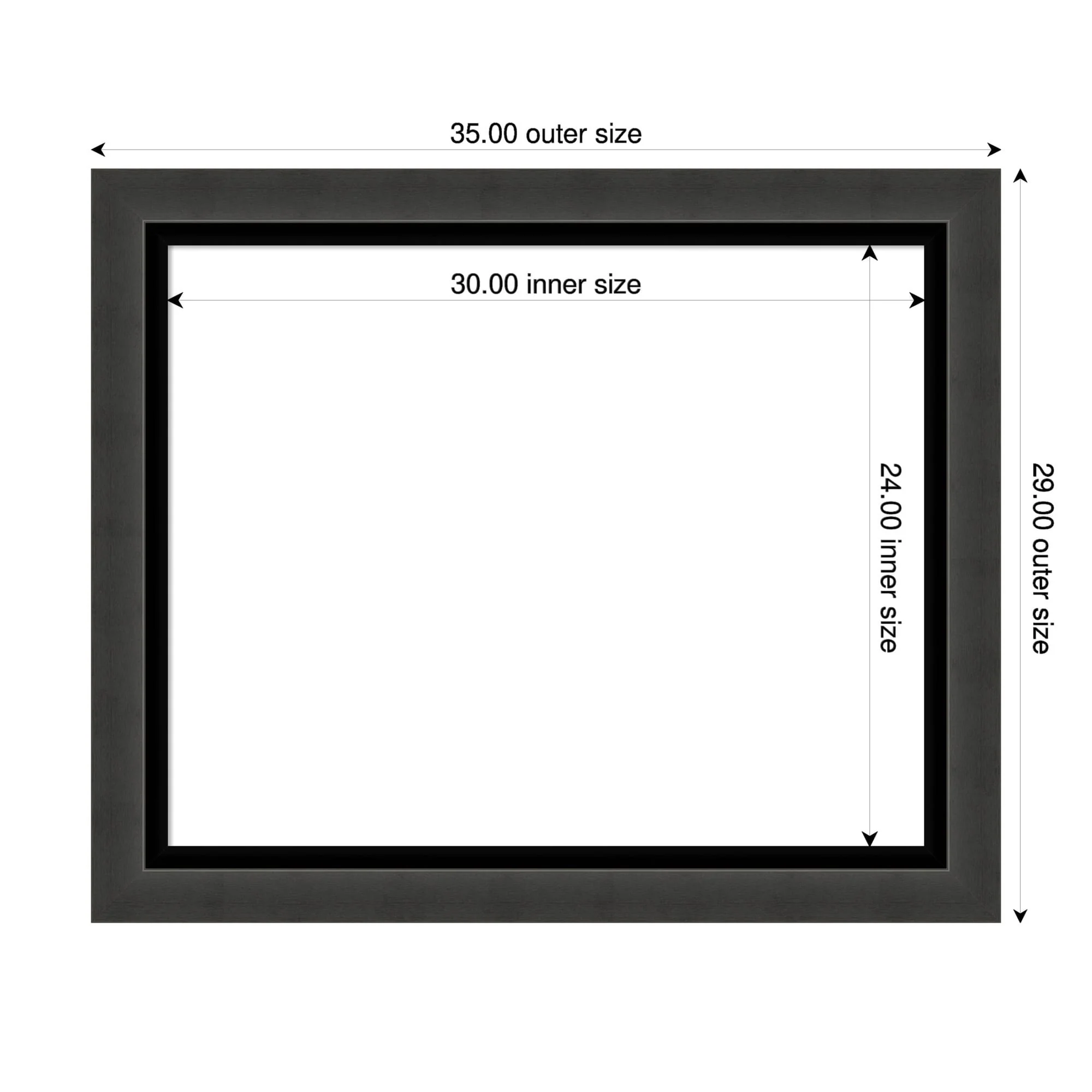 Amanti Art Tuxedo Black Framed Dry Erase Magnetic Board