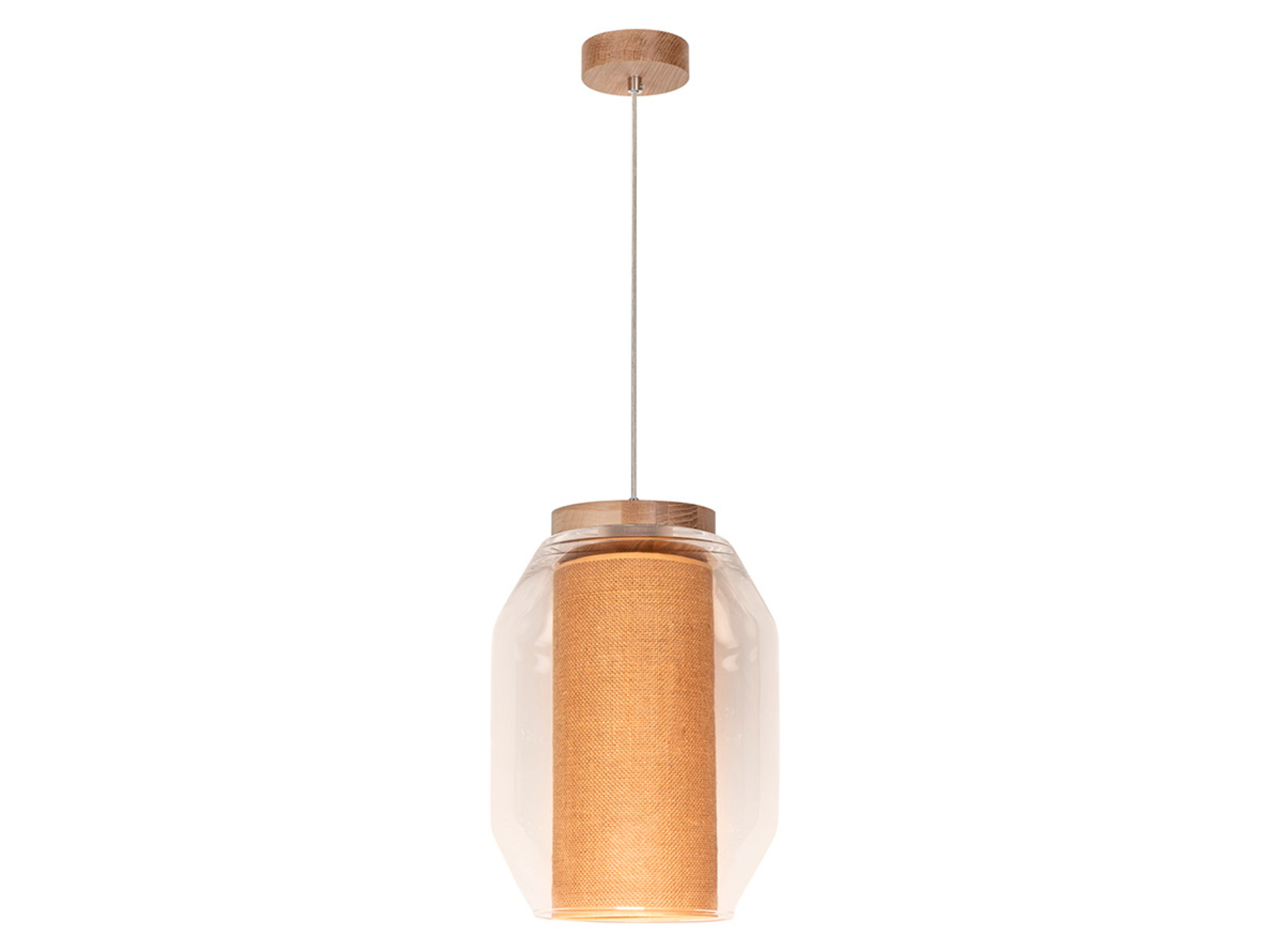 Lampa wisząca Vaso Jute tkaninowa beżowa