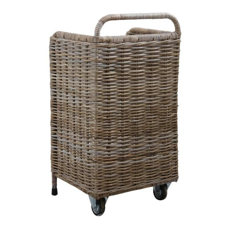 - Panier à buches à roulettes