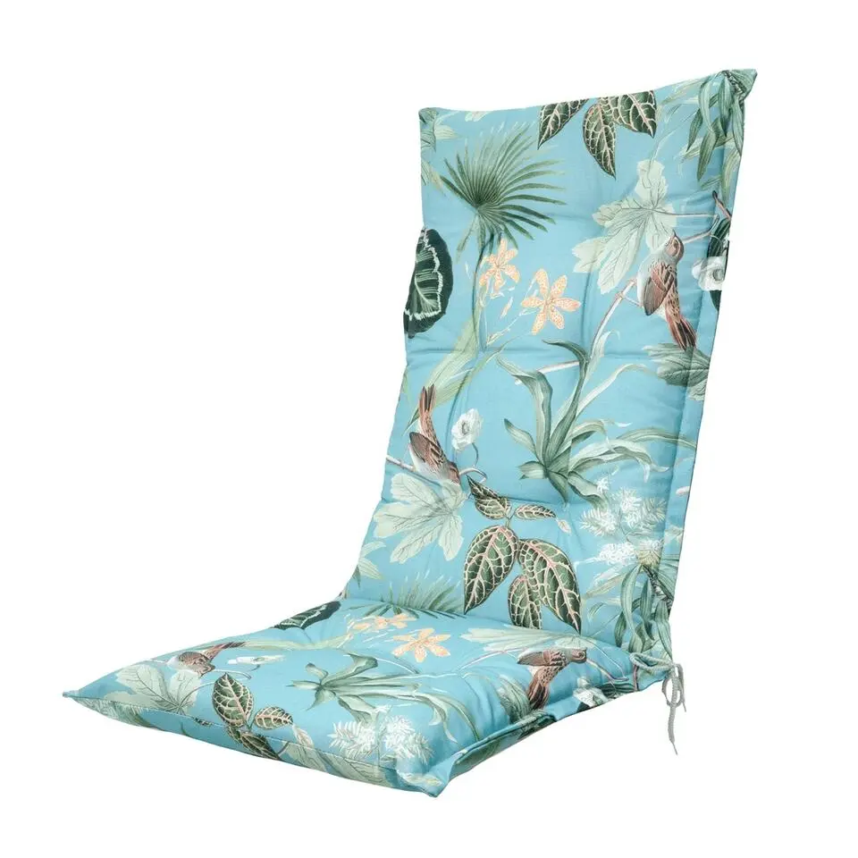 Madison - Tuinstoelkussen Hoge Rug Grasse aqua - Ca. 123x50 cm - Set van 4