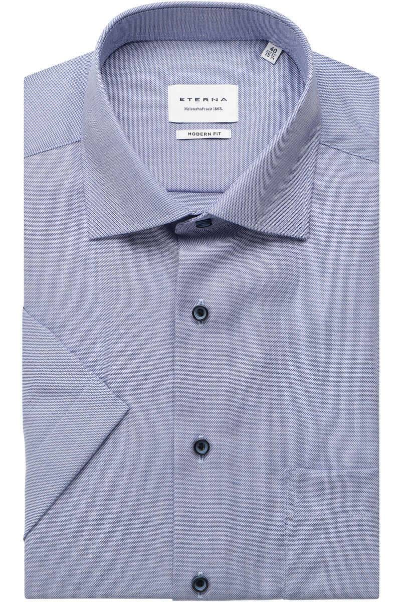 ETERNA Modern Fit Hemd dunkelblau, Strukturiert