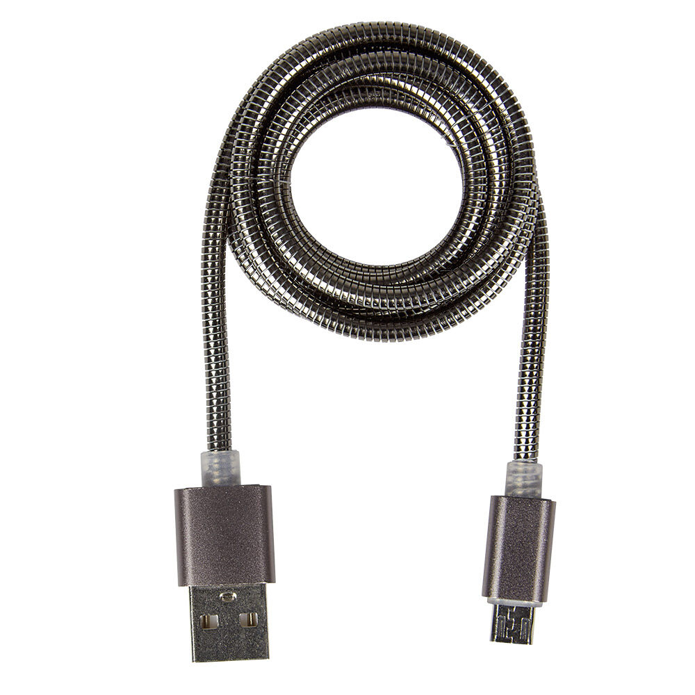 Câble USB vers micro USB métal Noir charge rapide