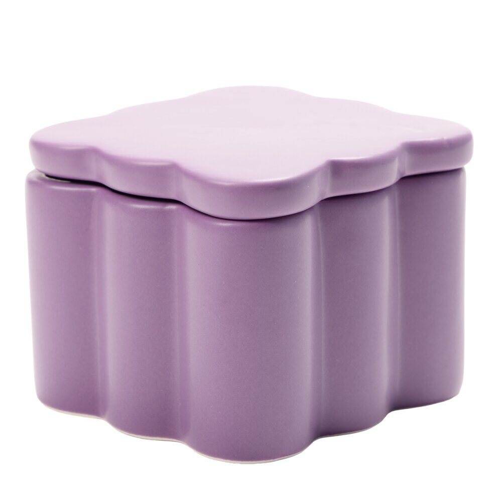 BoÎte organisateur salle de bain en dolomite contour ondulé 10x10xH8cm (3 modèles)