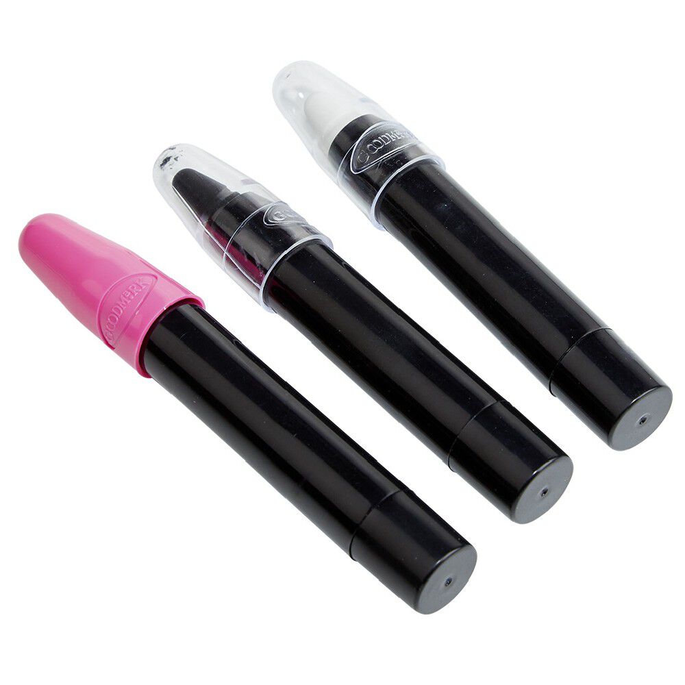 Kit maquillage crayon Halloween noir blanc et rose néon