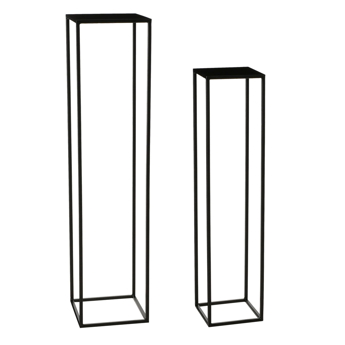 Mica Decorations Goa Bijzettafel - Set van 2 - L28 x B28 x H120 cm - Metaal - Zwart