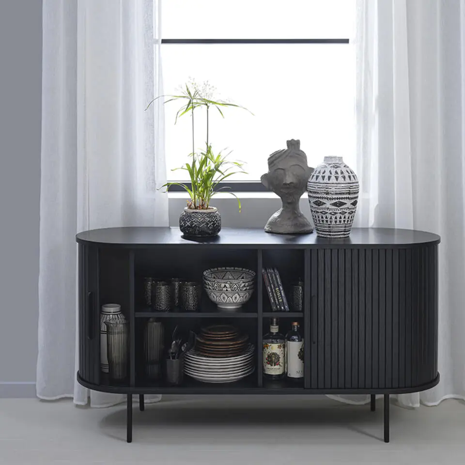 LykkeHome Nita Dressoir zwart - 140x45x76