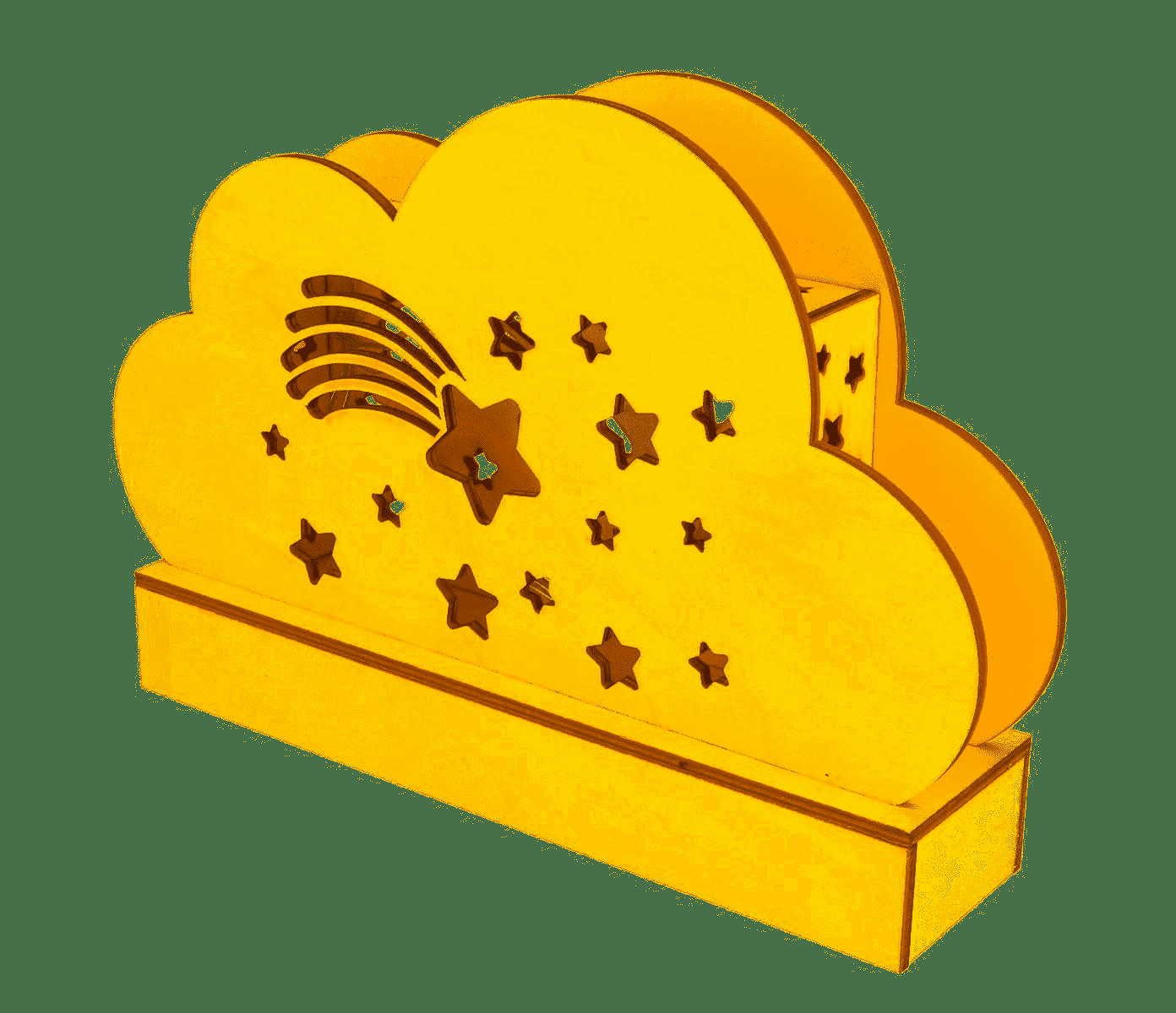 NUAGE - Lampe nuage en bois à décorer 25x13,7cm