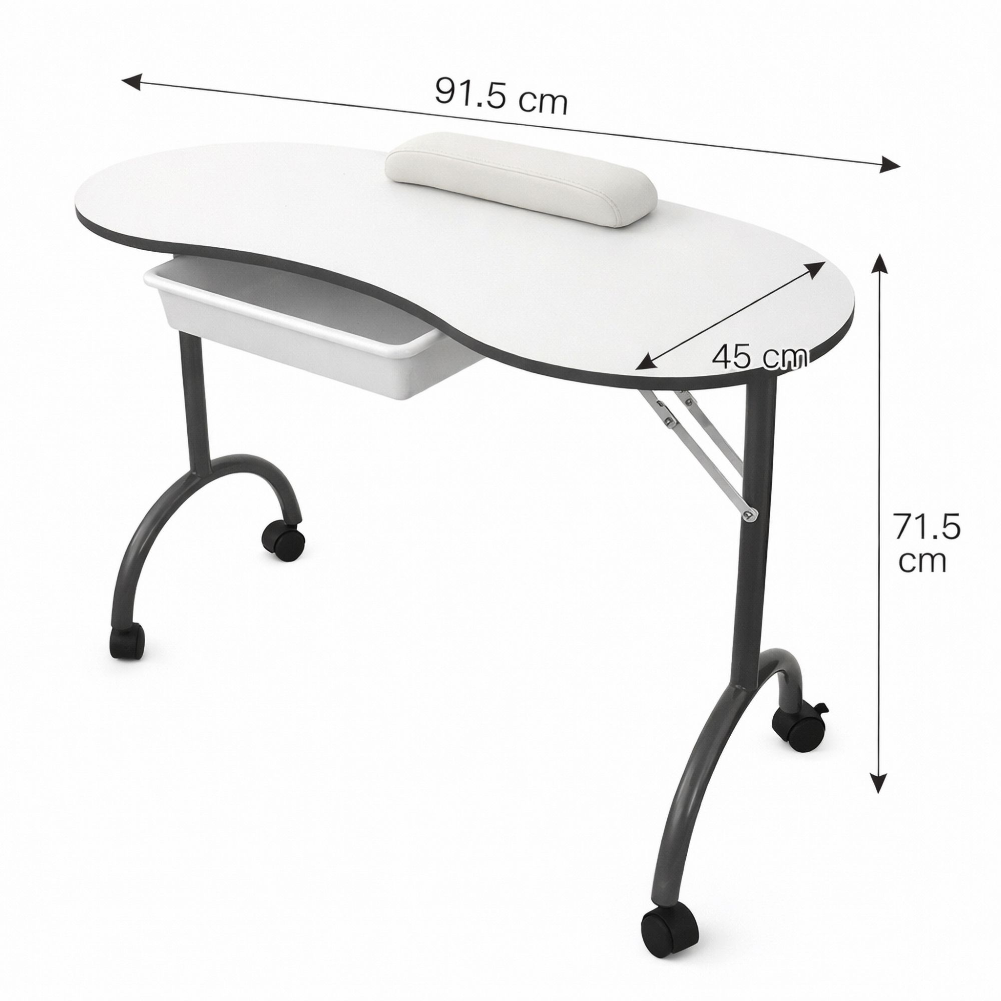 RayGar Venus Portable Manicure Table Nail Beauty with Foldable Legs