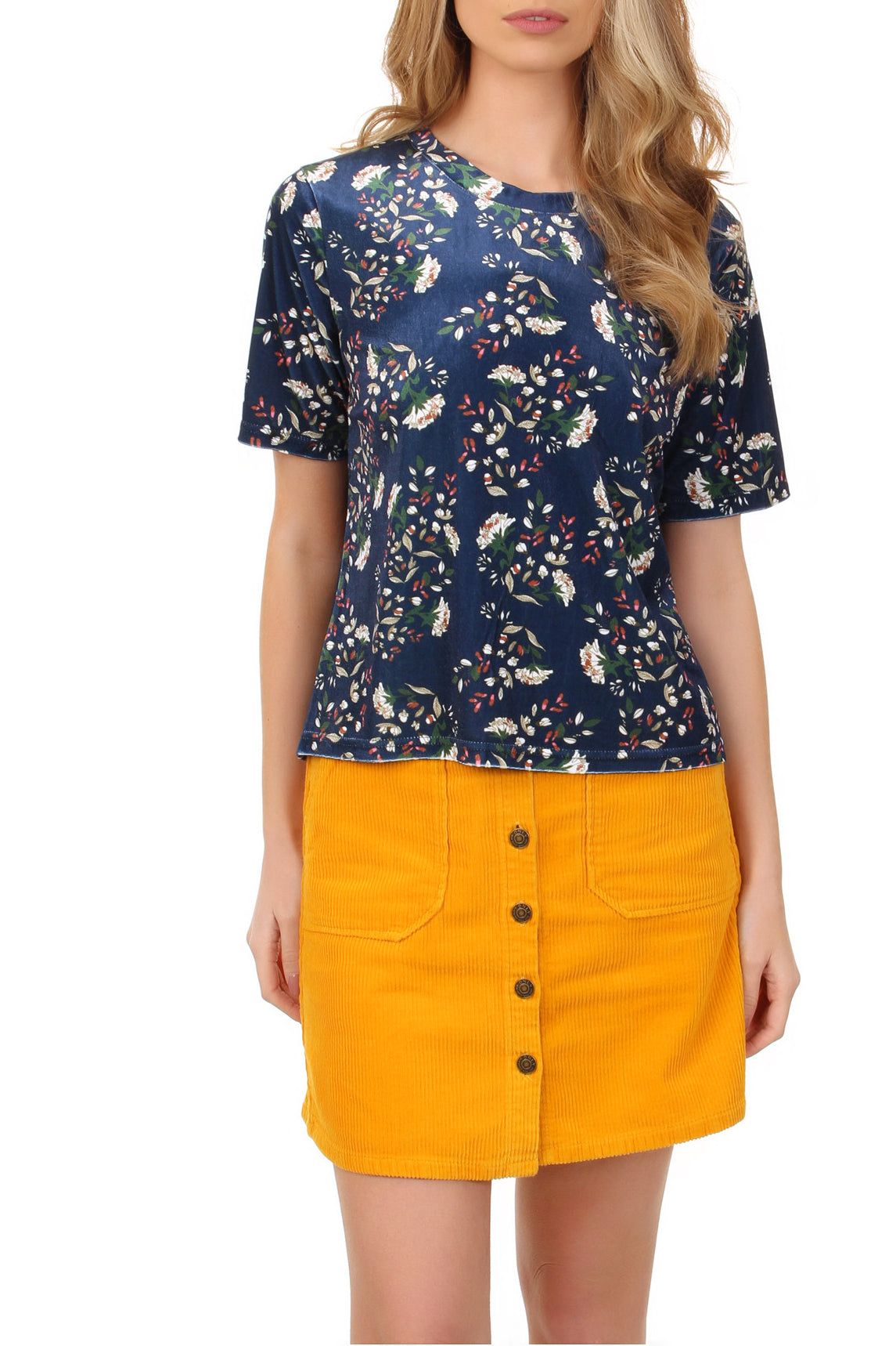 Cutie London Statement Velvet Print Top
