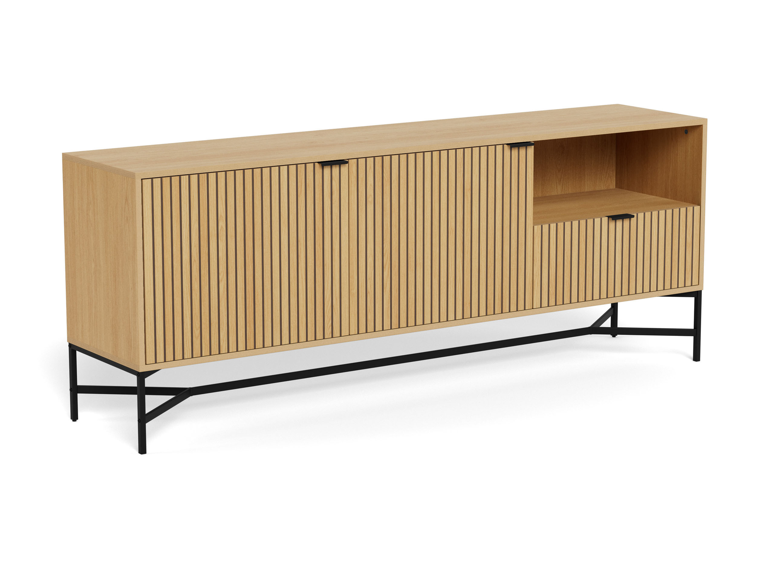 Komoda Lamel loft 180 cm, kolor dębowy
