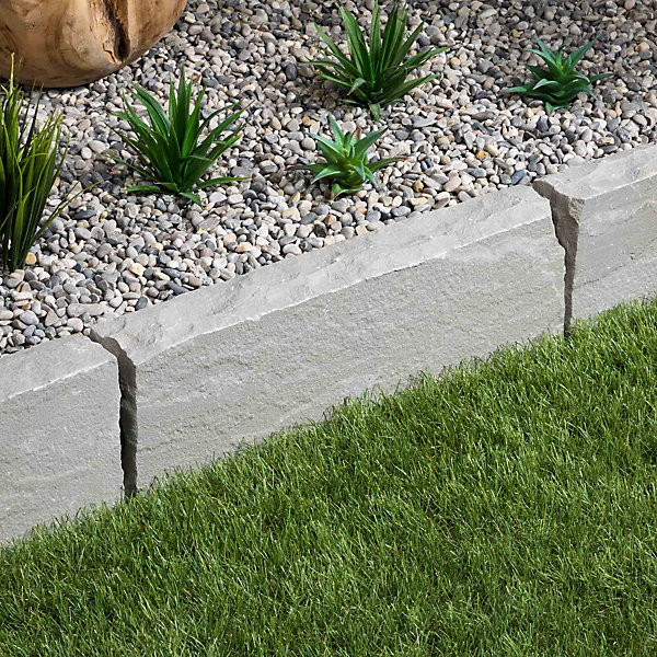 Bordure de jardin Grès Kandla Gris 50x20x8 cm (lot de 40 bordures soit 20 mètres) - RO'MA NATURE