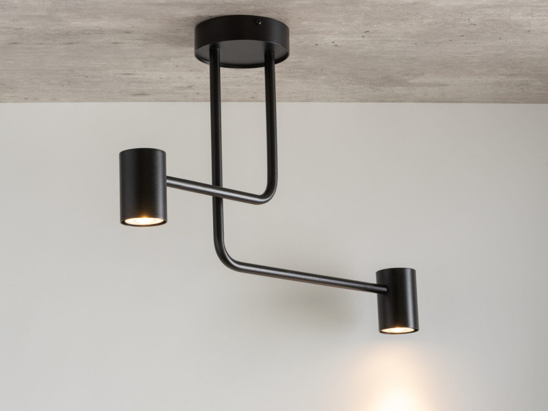Lampa sufitowa czarna Luis 2xGU10x25W wym: 39x60x13 cm Sigma Lighting