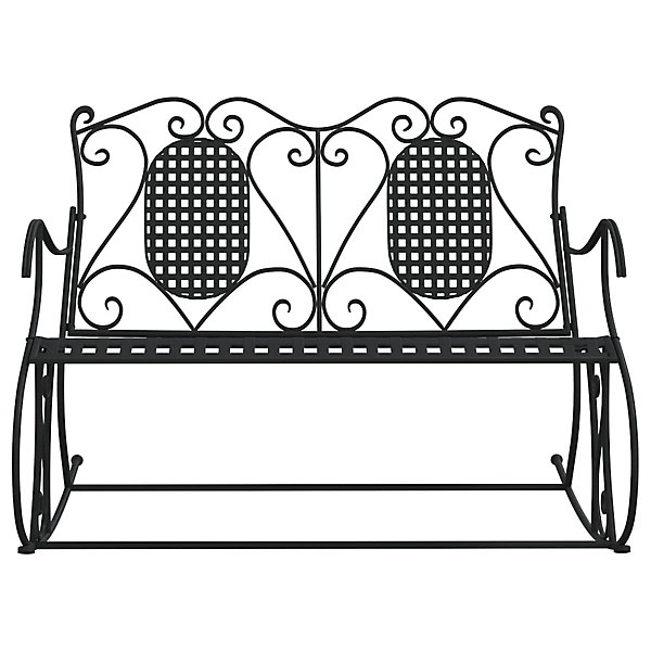 Banc de jardin meuble de patio noir Helloshop26