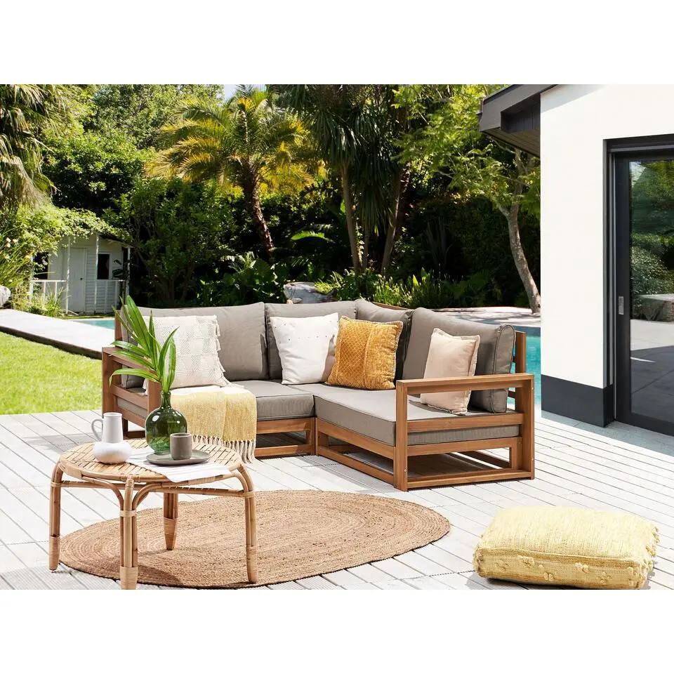 TIMOR II - Tuinhoekbank 2-zits - Lichthout - Gecertificeerd Acaciahout