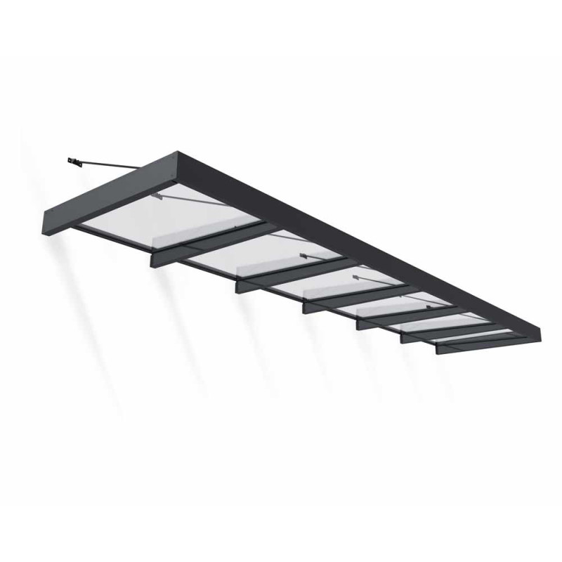 Marquise de porte Sophia XL gris foncé 565 x 140 cm CANOPIA