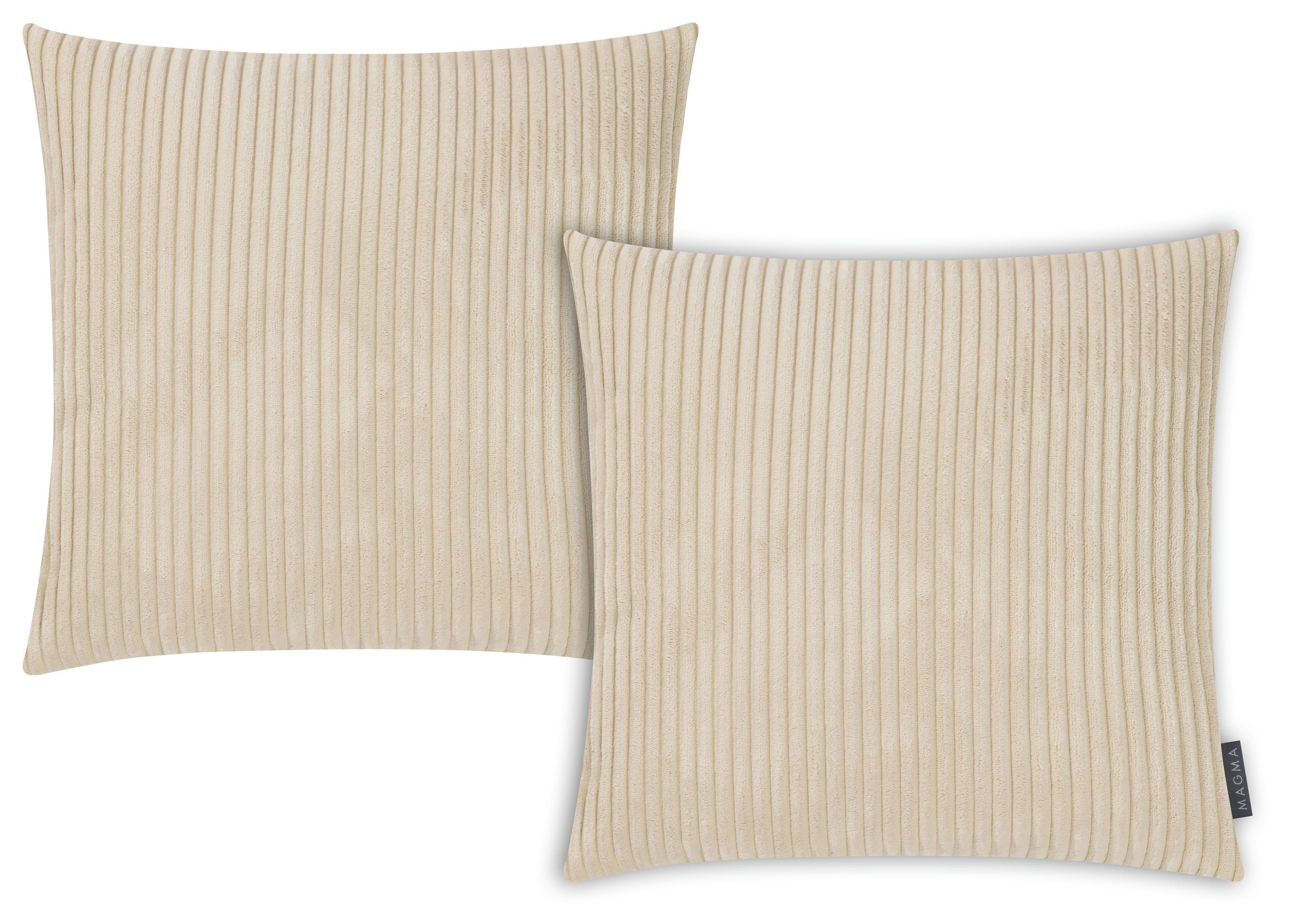 SHARA - Housses de coussin velours côtelé ivoire - Lot de 2 - 45x45