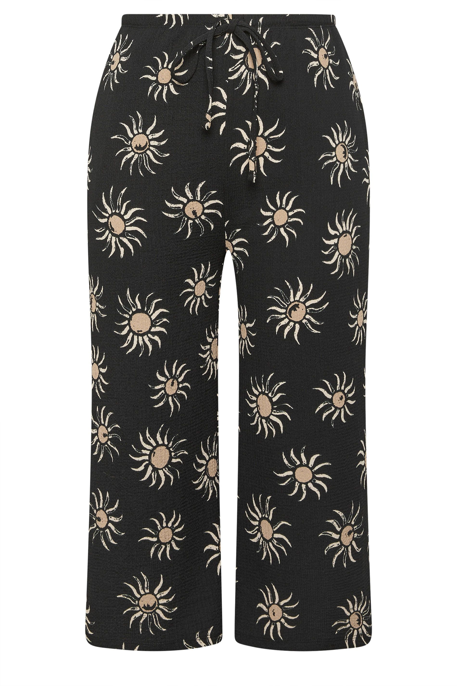 Yours Printed Cropped Wide Leg Trousers