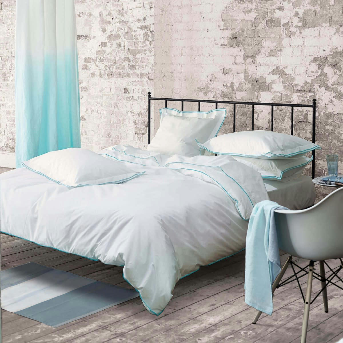 ASTOR - Housse de couette bicolore en coton 260x240