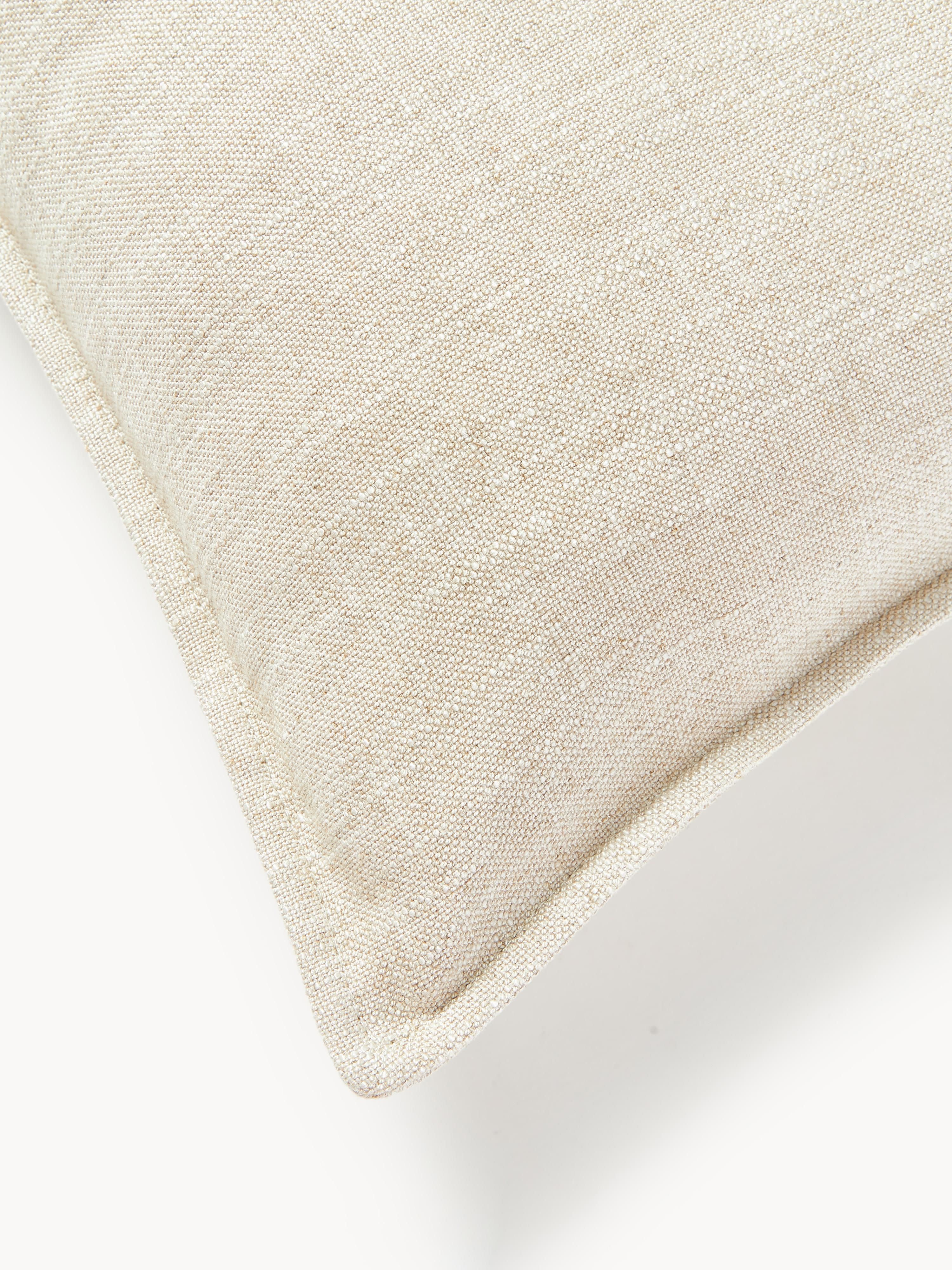 Großes Sofa-Kissen Lennon aus Leinen-Mix, 70 x 70 cm