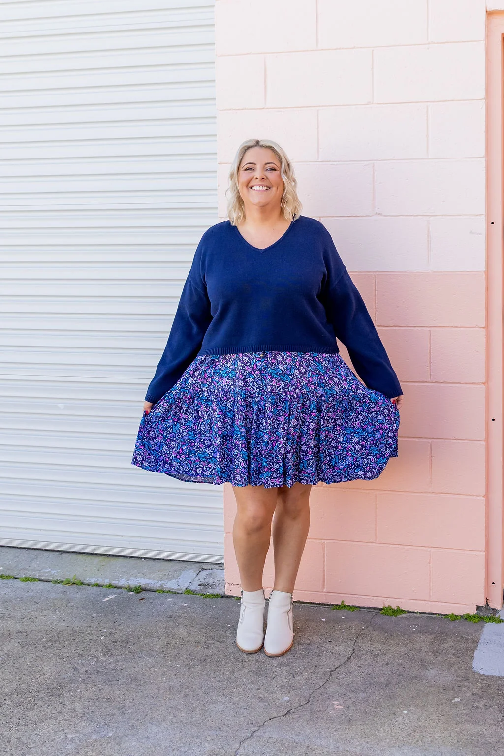 Blakely Crop Knit in Navy