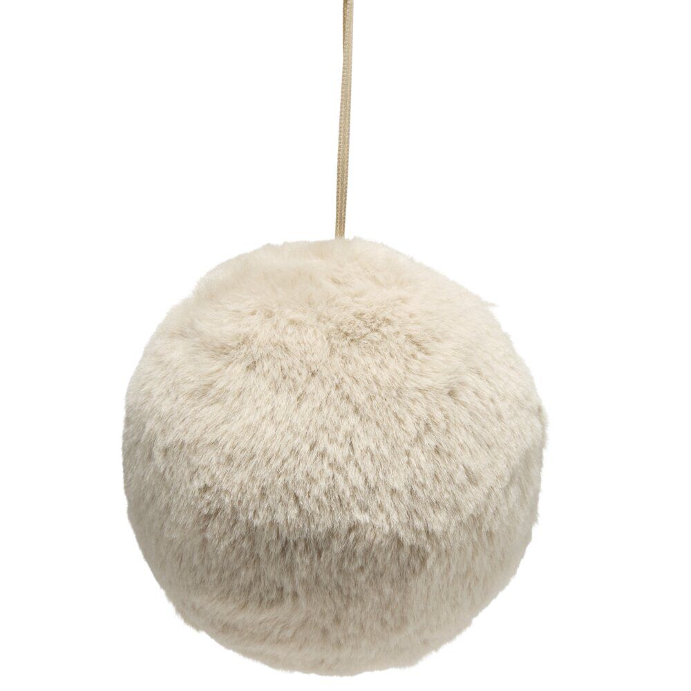 Boule de No&euml;l effet fourrure à suspendre (3 modèles)