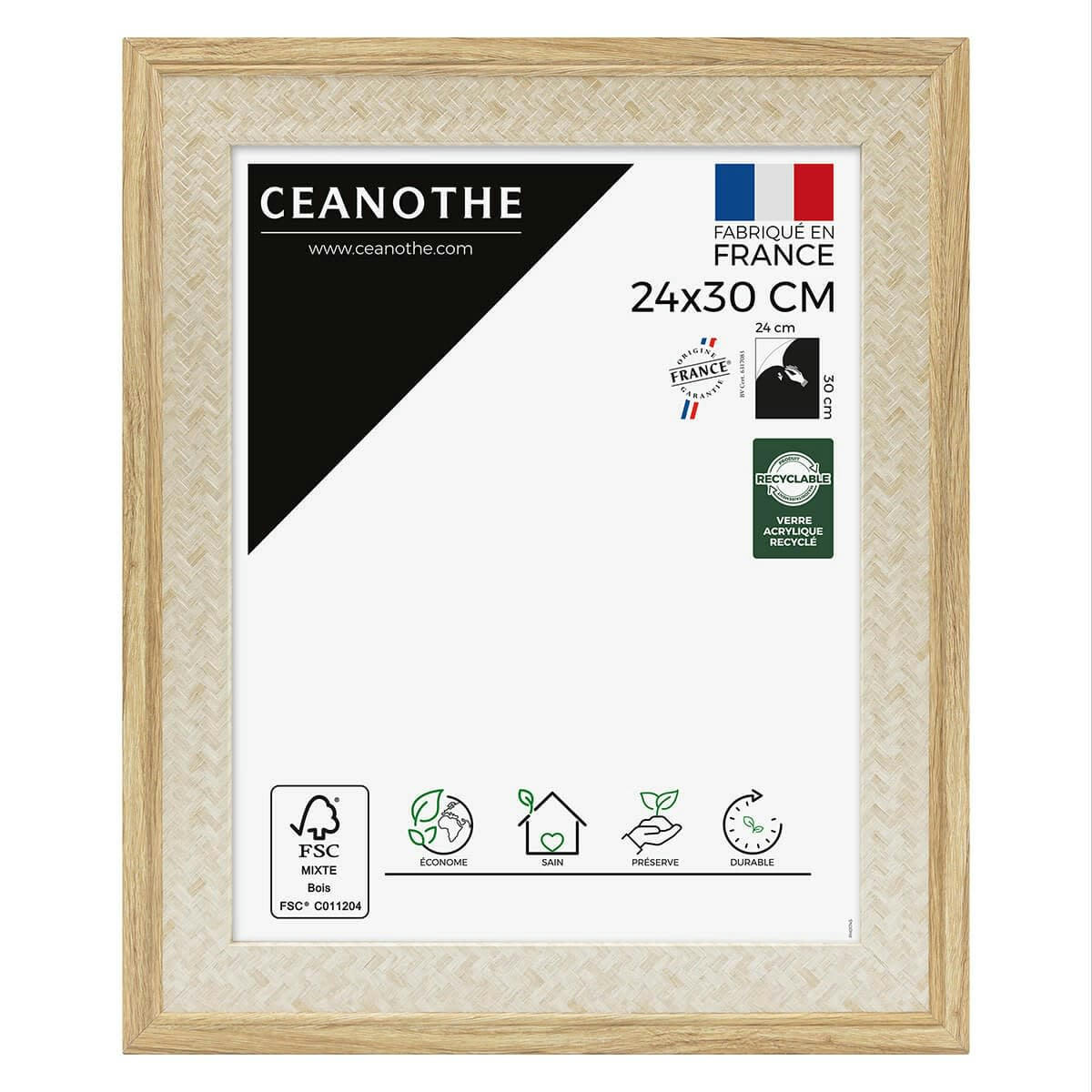 PALMA - Cadre photo bois 24x30 cm résine recyclée