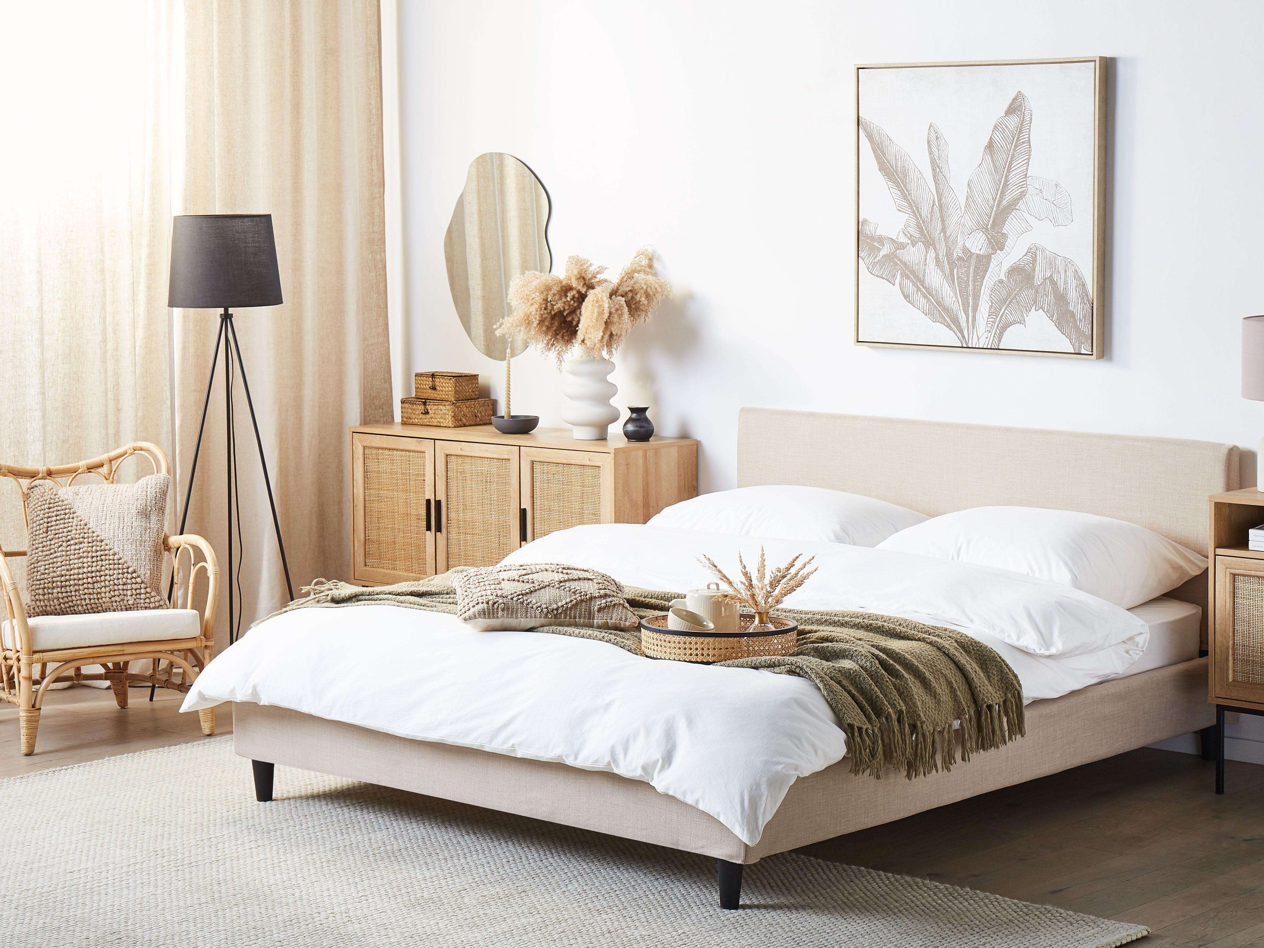 Bed Fabric FITOU 160 x 200 cm (EU King Size) Beige