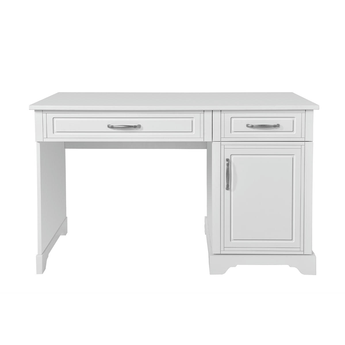 MELODY - Bureau 2 tiroirs 1 porte blanc