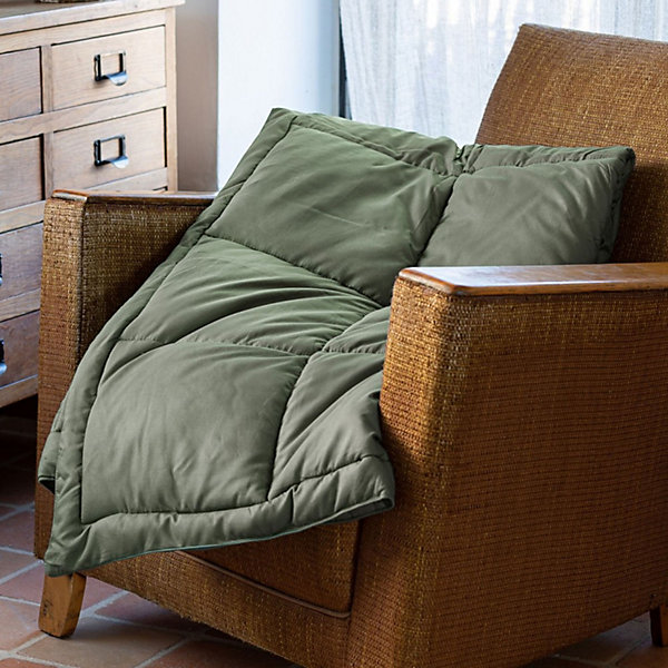 Dessus de lit matelassé peau de pêche Oekotex (220x240 cm - Vert)