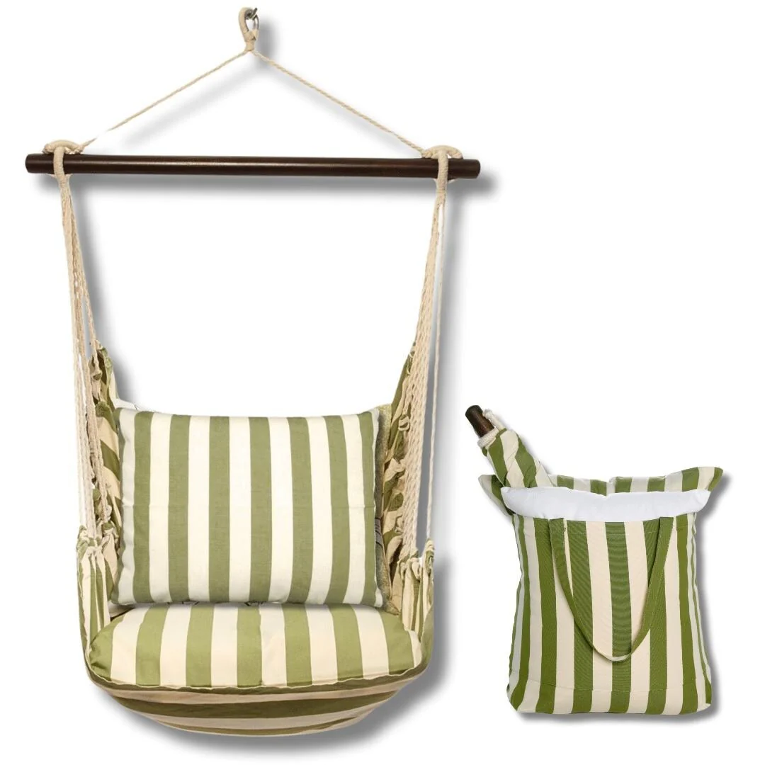 Magnolia Casual Swing Set 4 piece - Summer Palms Stripe w/ Summer Palms Stripe