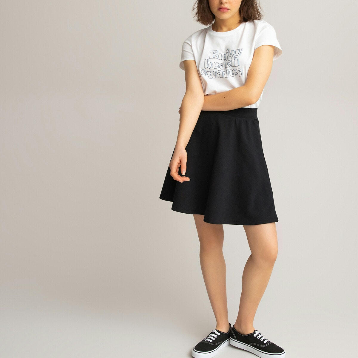 Jupe fluide noire patineuse