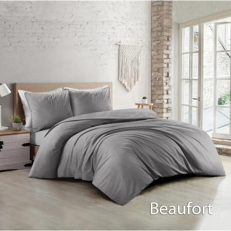 Papillon Beaufort Dekbedovertrek - Eenpersoons - 140x200/220 cm - Grijs