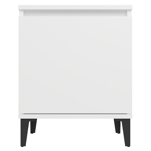 NNEVL Bed Cabinets with Metal Legs 2 pcs White 40x30x50 cm