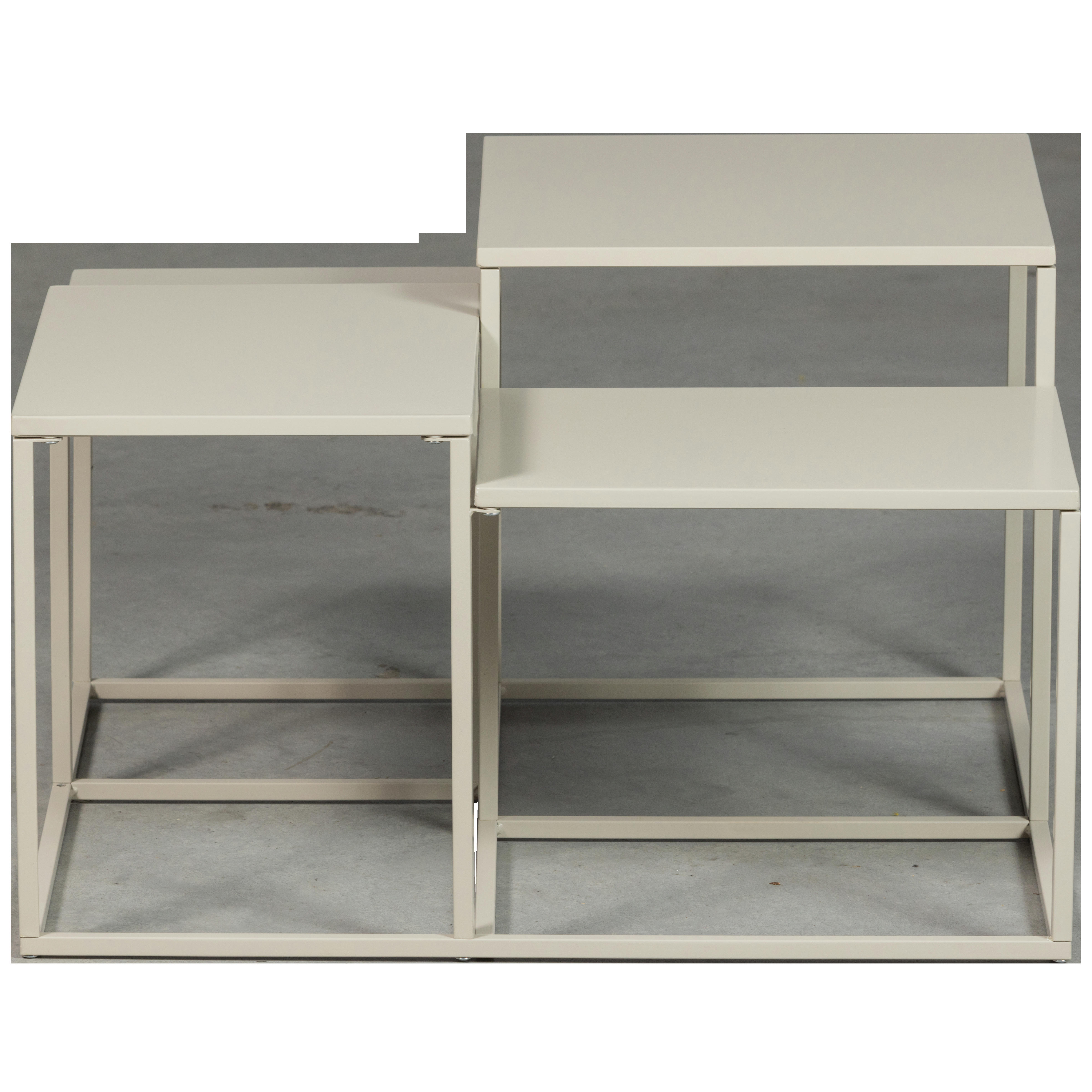 MIDA - Table basse avec différences de hauteur en métal grège