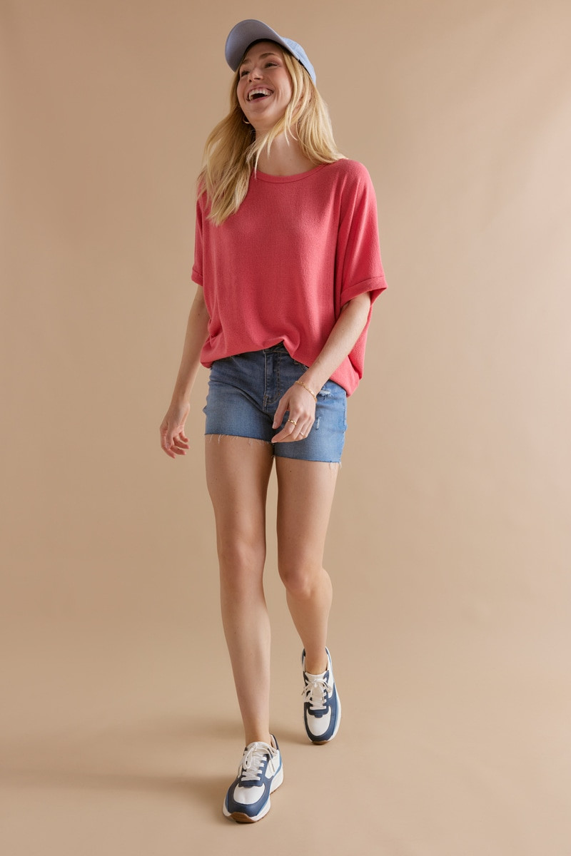 Annabeth Crew Neck Dolman Tee