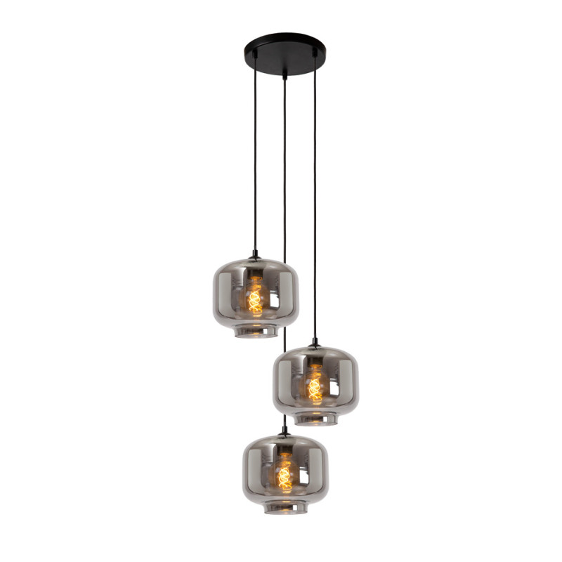 Suspension Medine noire Ø 46 cm E27 3 x 40 W LUCIDE