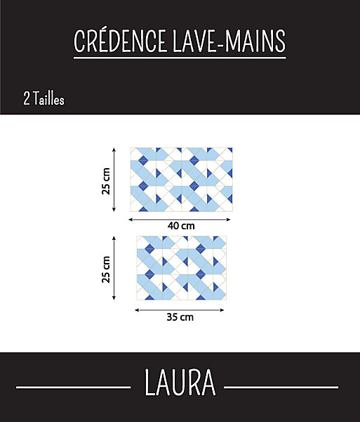 Crédence Lave-mains adhésive LAURA 35 cm x 25 cm Ma Nouvelle Déco