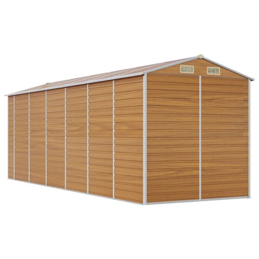 NNEVL Garden Shed Light Brown 191x555x198 cm Galvanised Steel