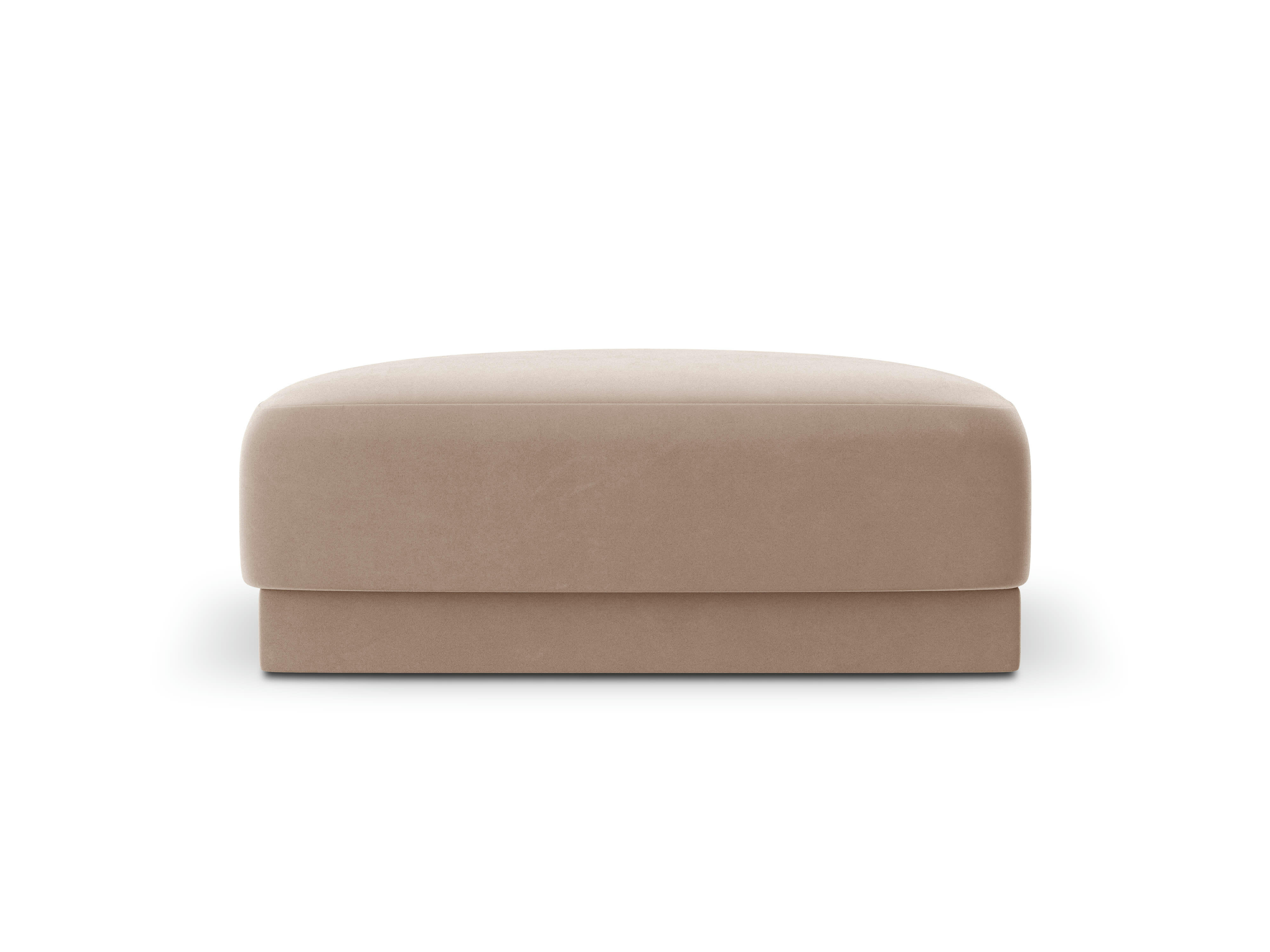MILEY - Pouf 1 place en tissu velours cappuccino