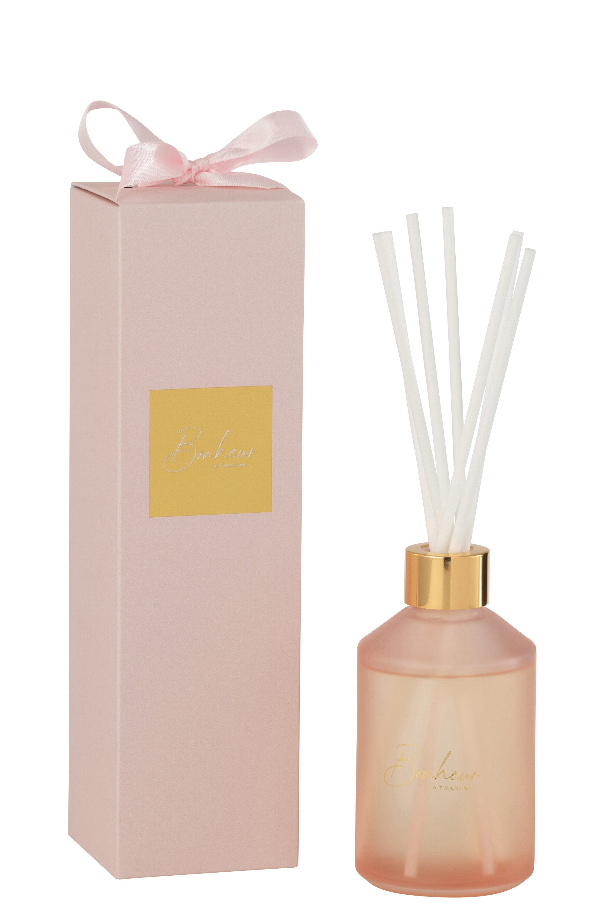 J-Line geurstokjes Bonheur - Sapphire Amber Tea - roze - 200ml