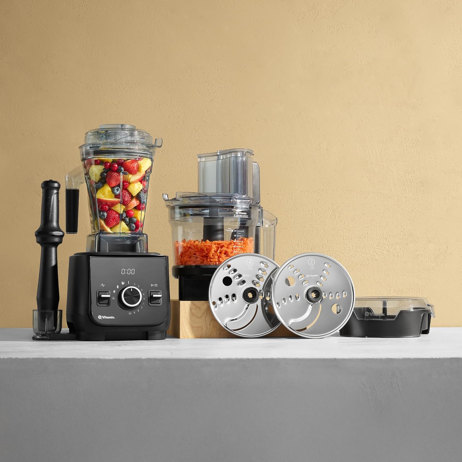 Vitamix Ascent X2 SmartPrep Kitchen System, Professional-Grade Blender, Stainless-Steel Blades, 12-Cup Food Processor Attachment, 48 Oz Blender Container, Black